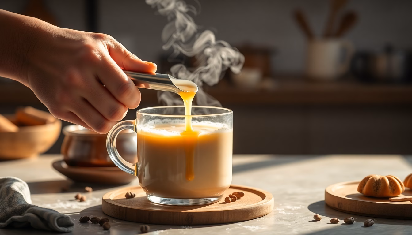 Pot de miel avec une étiquette révélant une saveur spéciale