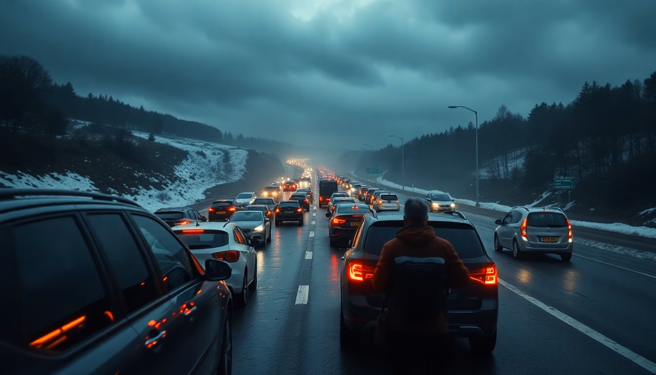 Route défoncée suite aux intempéries