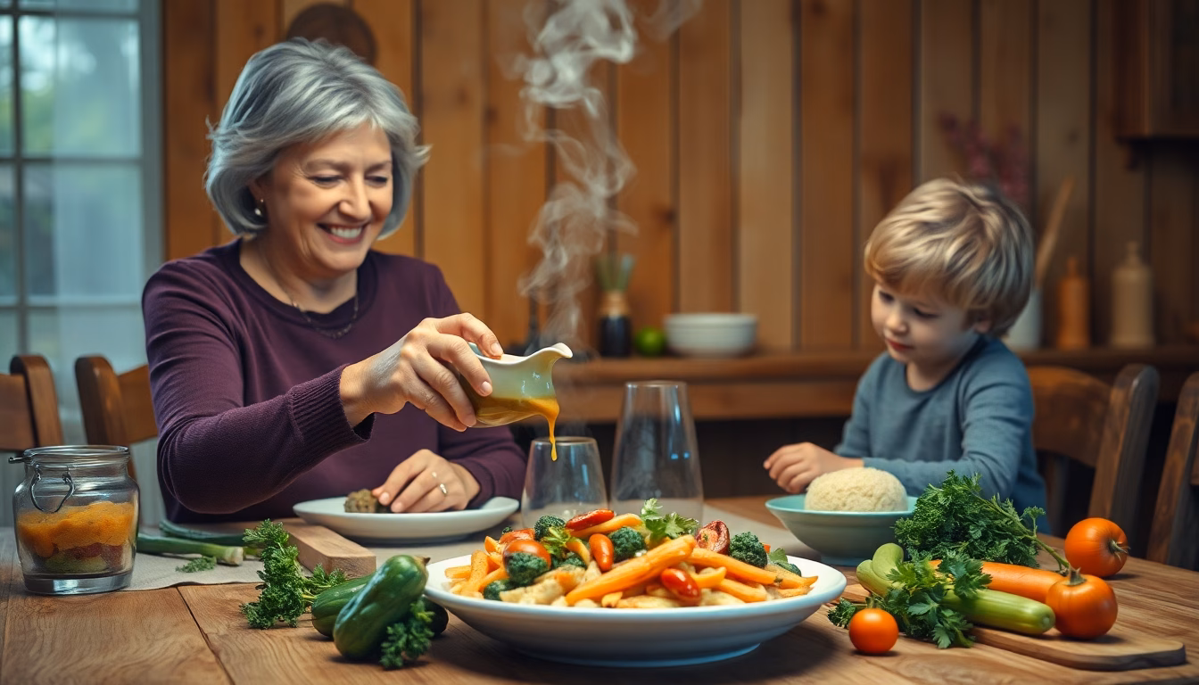 Plat traditionnel appétissant servi dans une assiette ancienne.