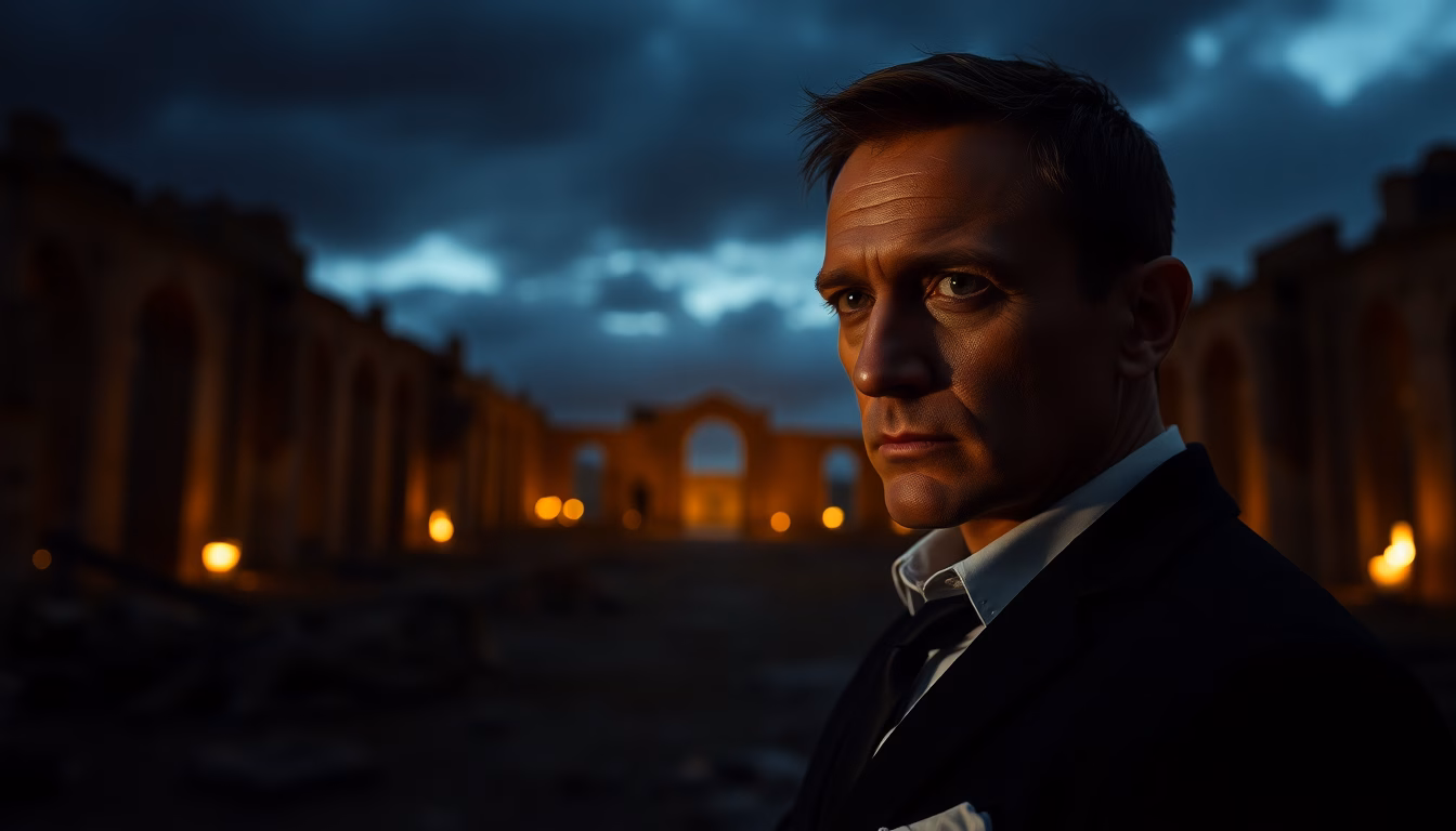Affiche du film Skyfall ou une image de Daniel Craig en James Bond.