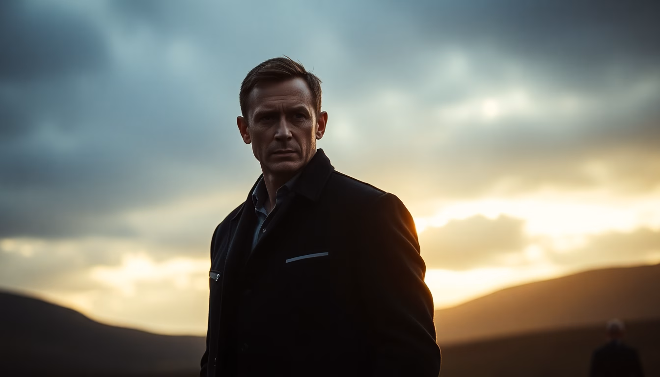 Daniel Craig dans le rôle de James Bond, avec une ambiance rappelant Skyfall.