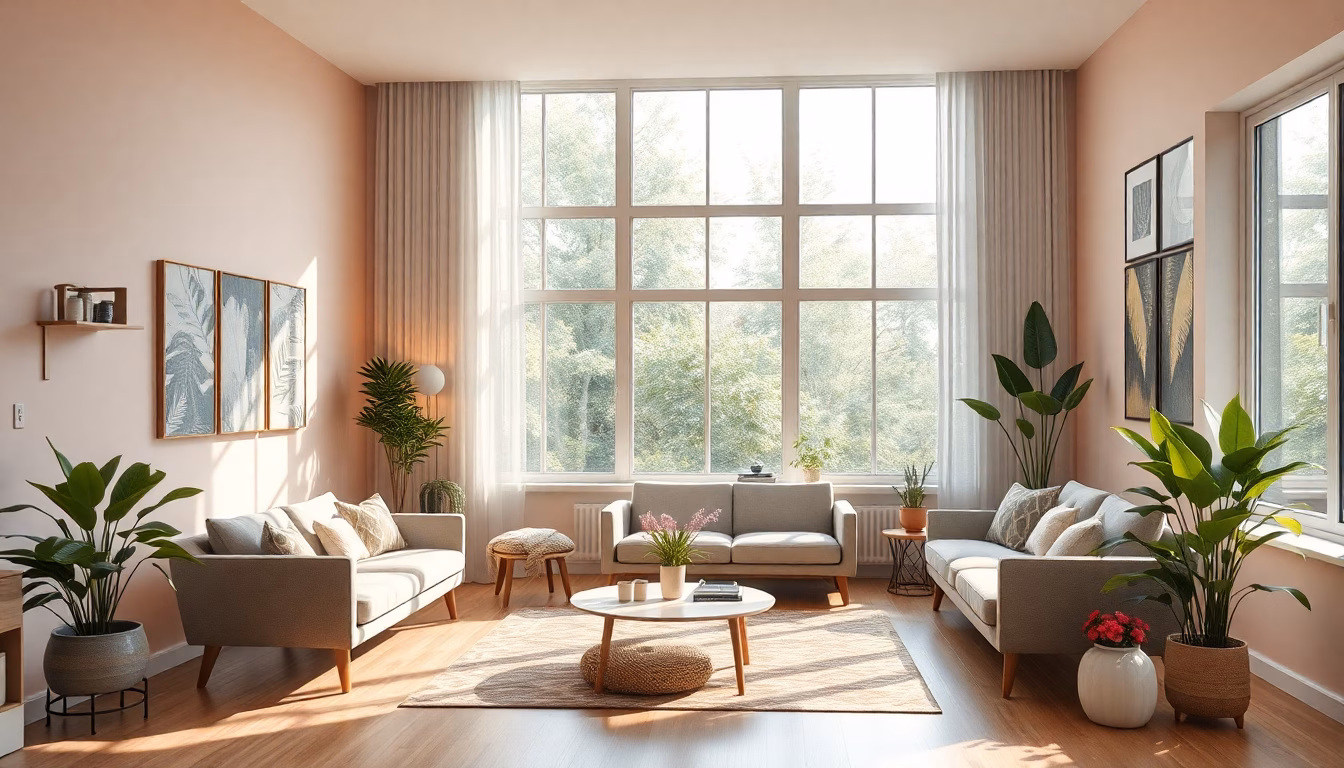 salon moderne aux couleurs tendances