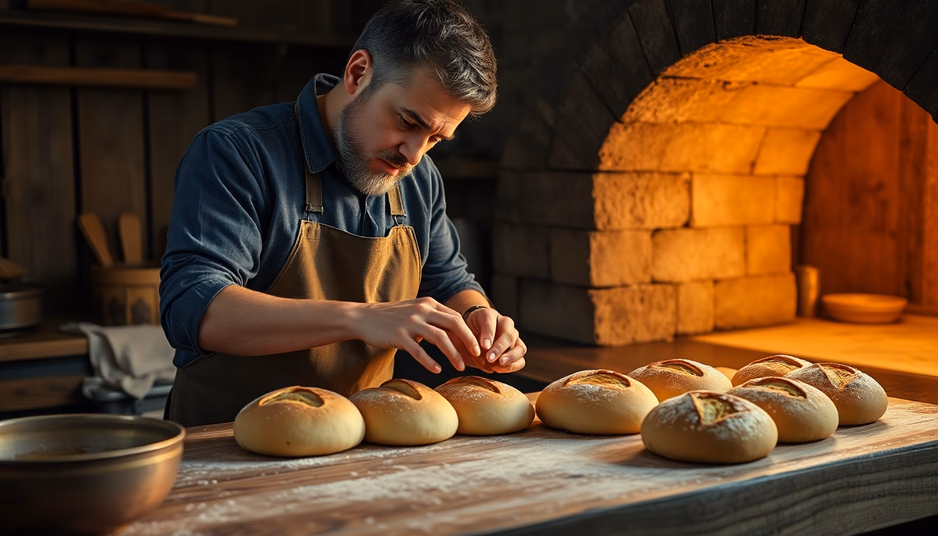 mains façonnant une pâte à pain