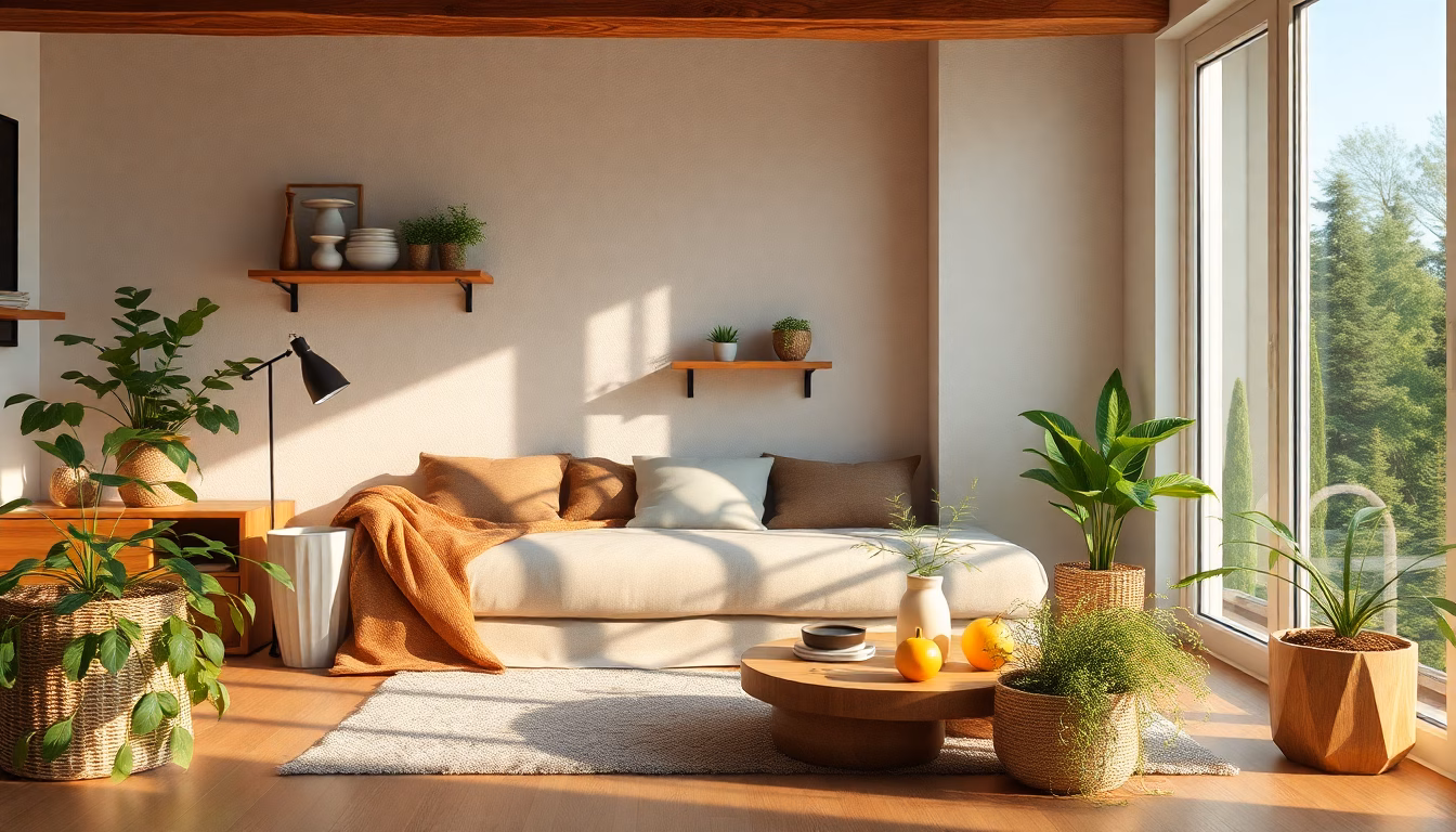 Plante verte et fenêtre ouverte pour purifier l'air