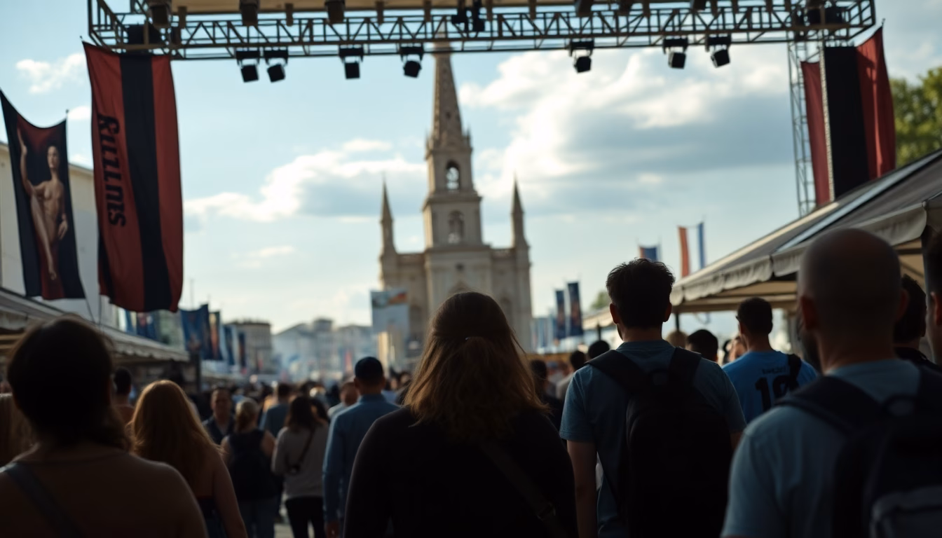 groupe d'amis stylés en festival