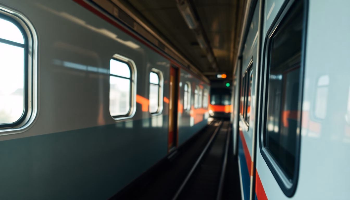 horloge avec trains s'entrecroisant