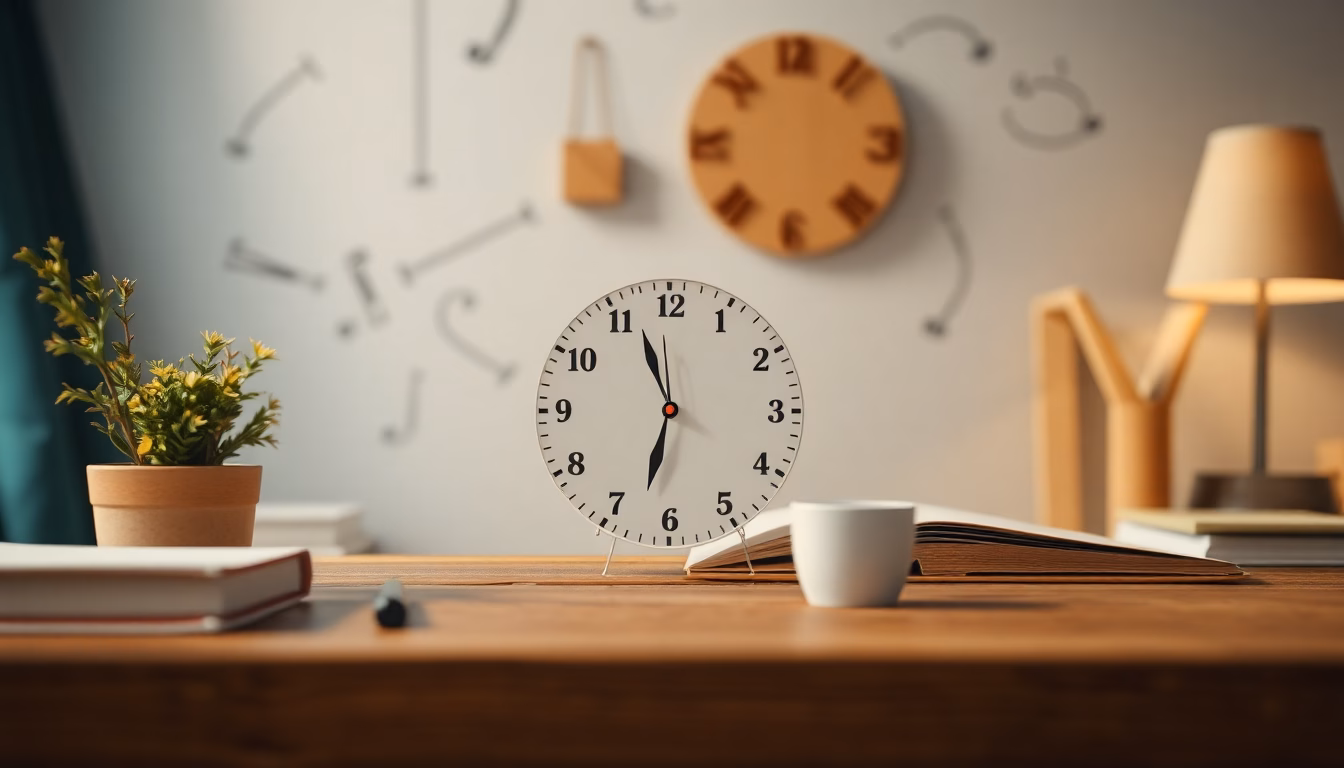 Horloge stylisée symbolisant le gain de temps