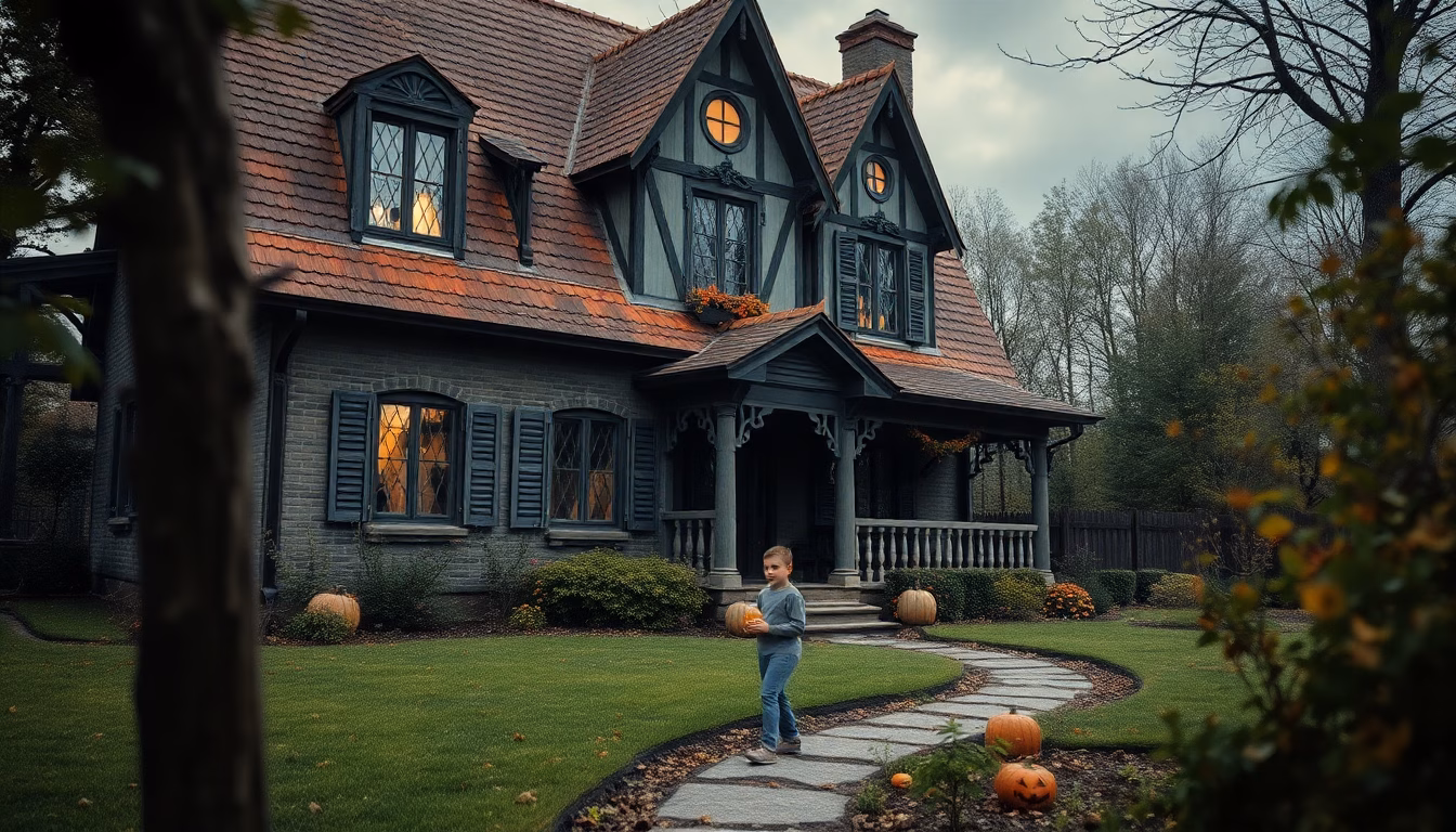 Maison décorée pour Halloween