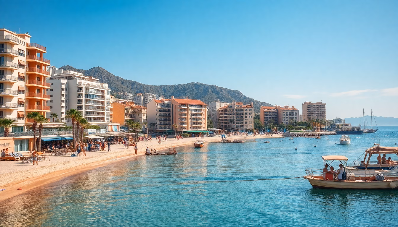 vue panoramique de Benidorm avec éléments culturels