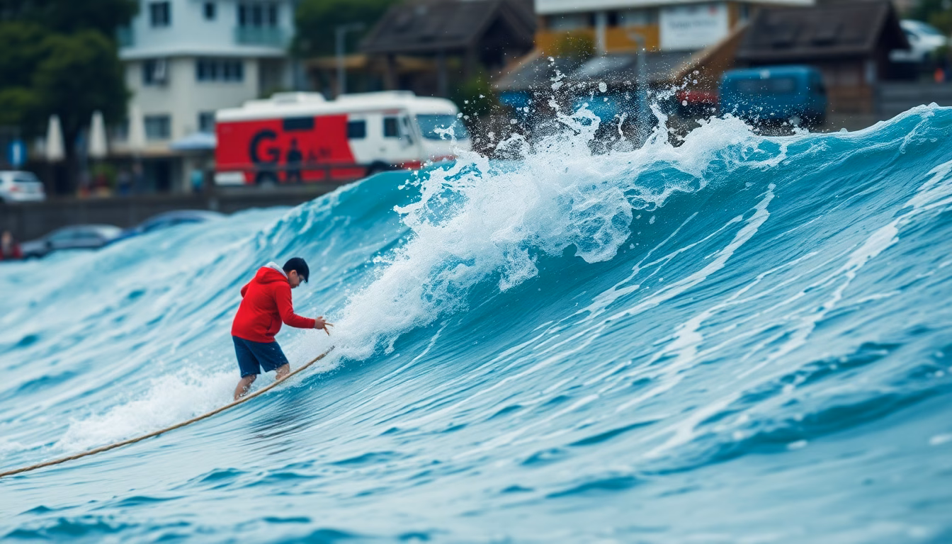 vague tsunami côte japonaise
