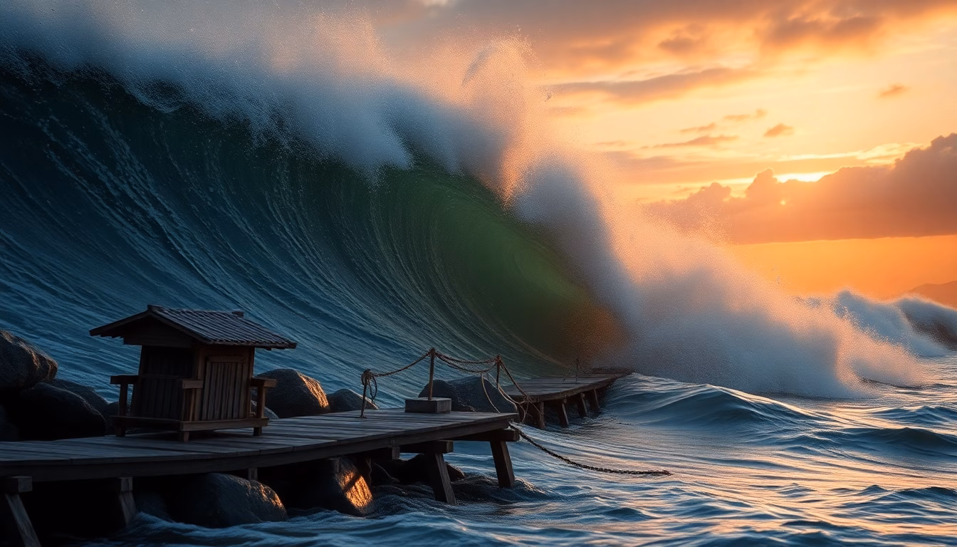 vague de tsunami géante au Japon