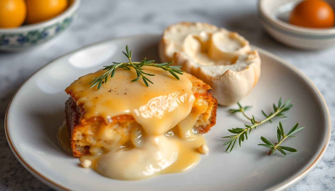 Plat réconfortant joliment dressé